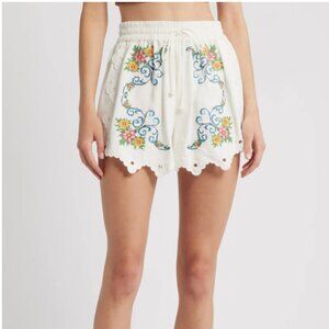 Farm Rio Grandma's Treasure Linen Blend Shorts